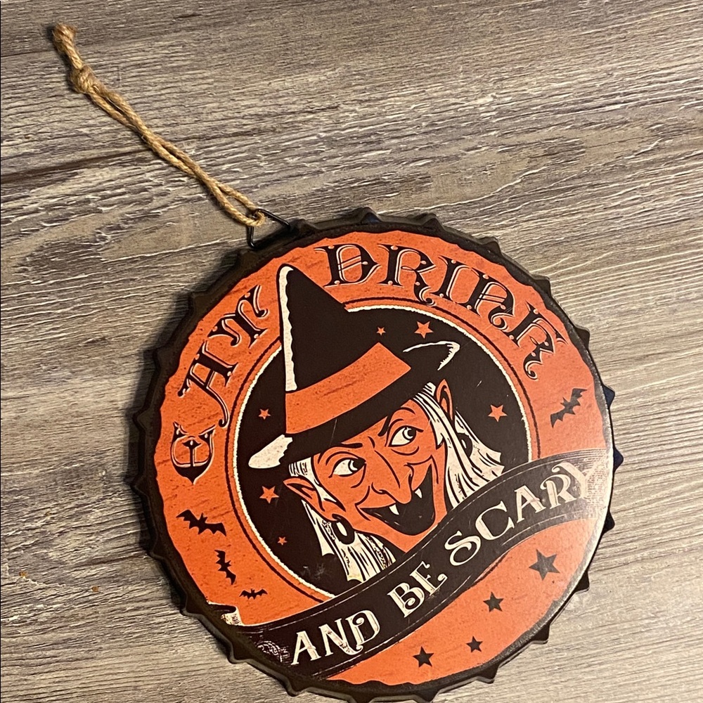 NWOT Vintage Style Tin Halloween Sign